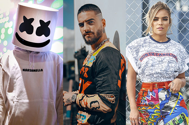 Un génie des platines et deux stars planétaires du reggaeton : Avec Marshmello, Karol G et Maluma,